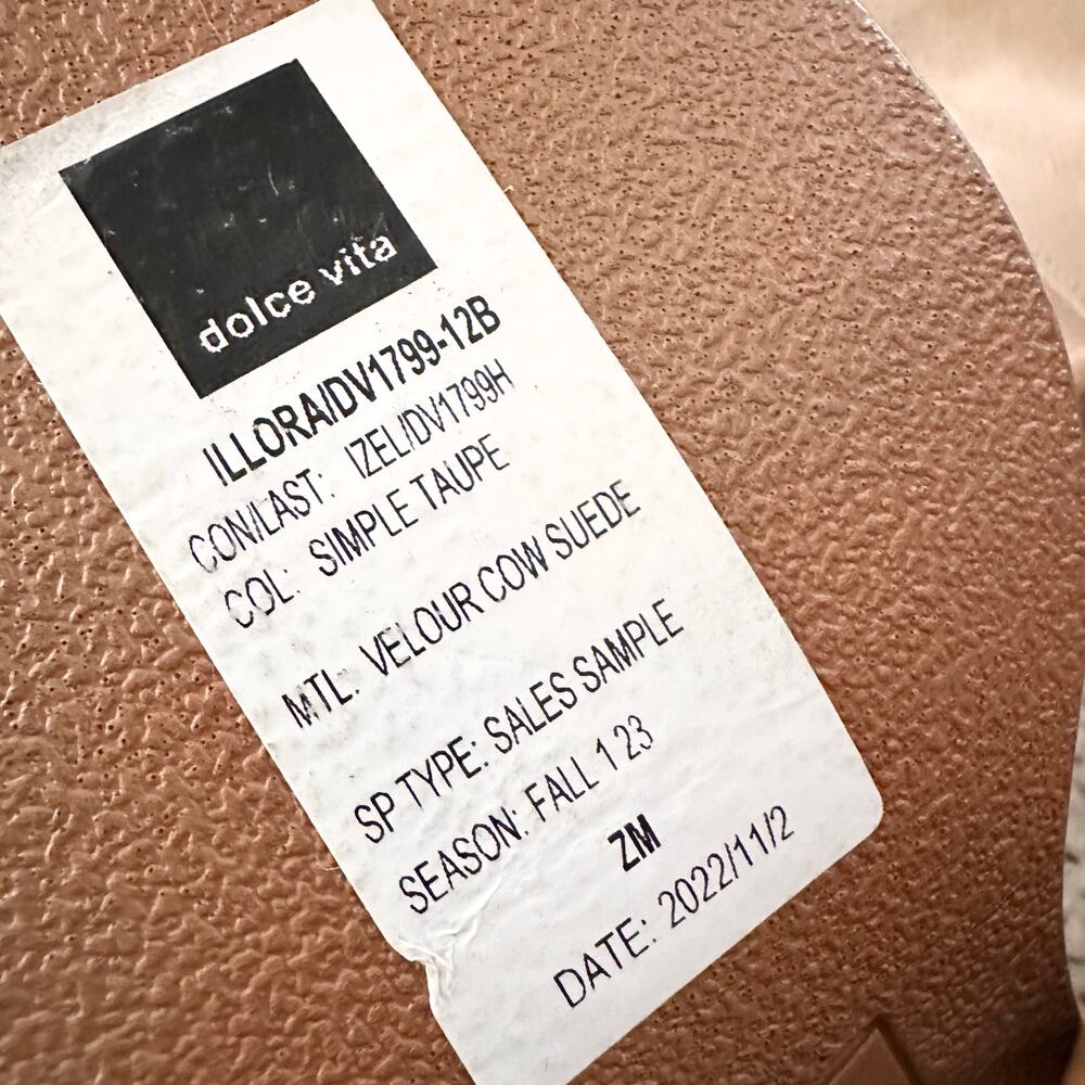 Dolce Vita Beige Suede Illora Knee High Heeled Pull On Knee High Boots 6 Sample - Picture 11 of 11